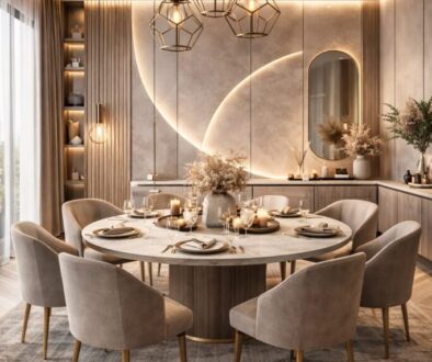 Elegant Neutral Dining Room with Modern Luxury Style