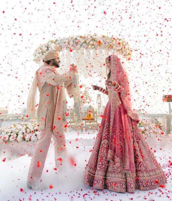 Prattham ❤️ Priyanka ✨💍_A magical moment where two souls promise a lifetime together, showered in blessings & love 🌸🤍_This is what dream weddings are made of! ✨__📸 Photography_ @sevenmantrafilms_👰 Couple_ @pr